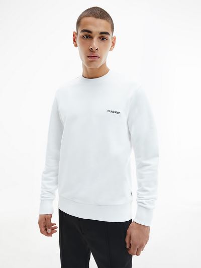 Calvin Klein Ruhák HU360543 | Calvin Klein Organic Cotton Férfi Pulóver Világos Fehér